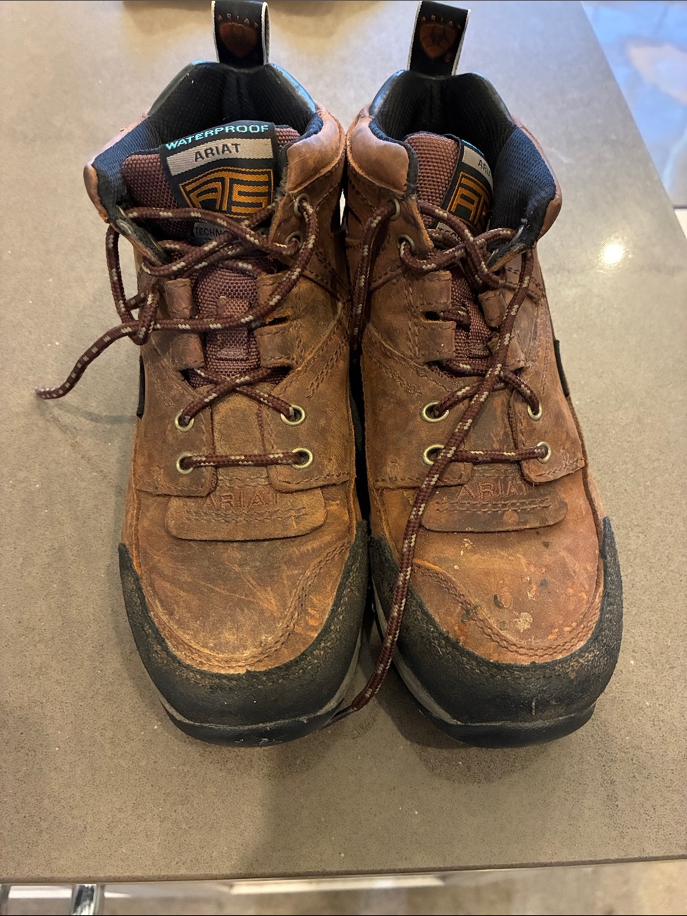 Ariat Waterproof Brown Leather Work Shoes
